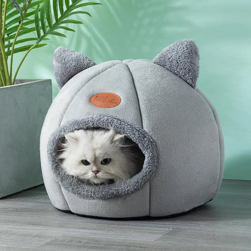 CuddleCave Katzenhöhle – Geschlossenes Katzenbett mit herausnehmbarem Kissen