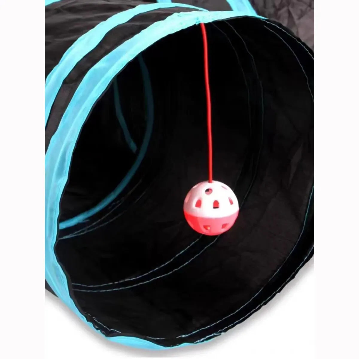 TunnelFun Katzentunnel – Faltbarer 5-Wege-Spieltunnel mit Ball für aktive Katzen