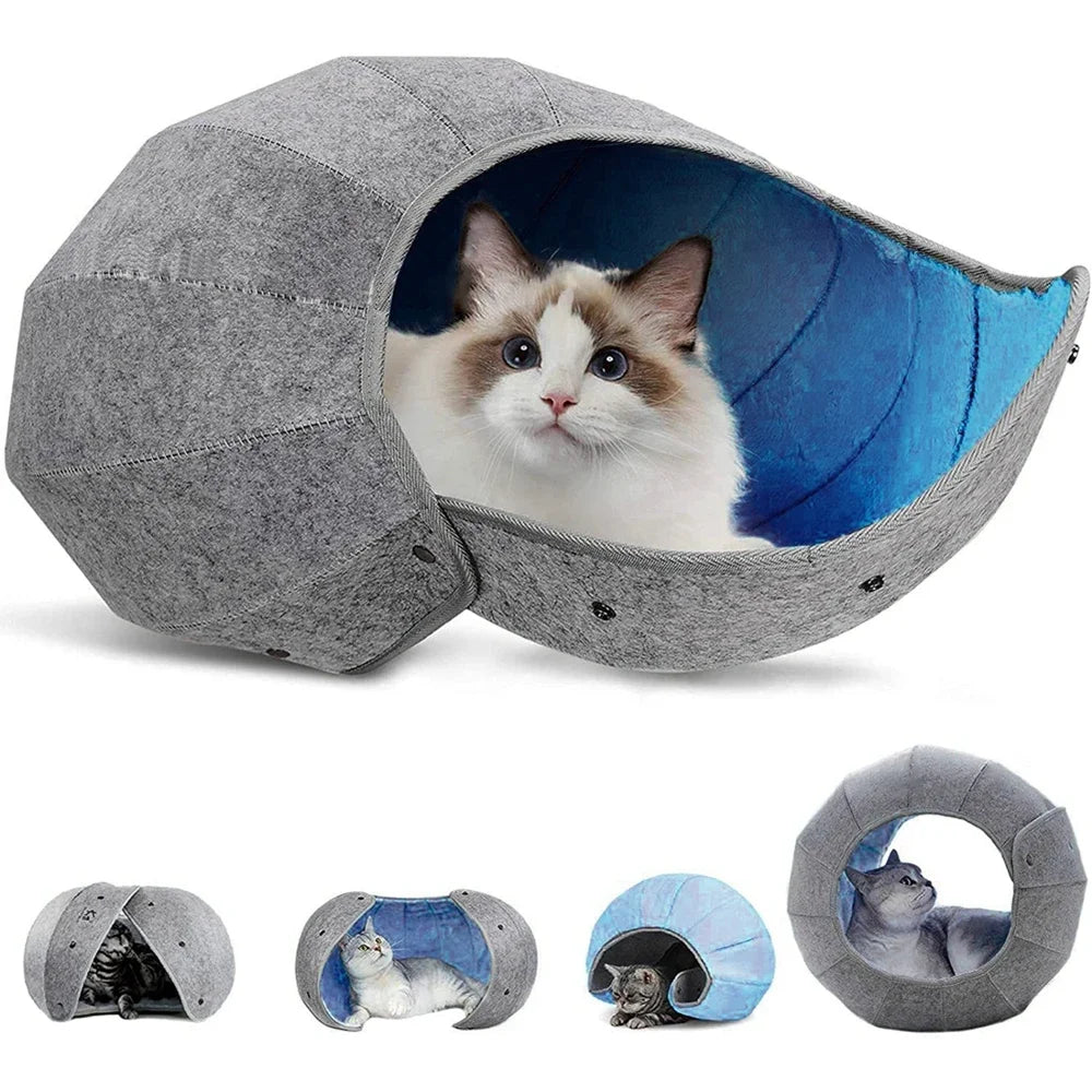 LunaPod 3-in-1 Katzenhöhle – Höhle, Matte & Bett in einem