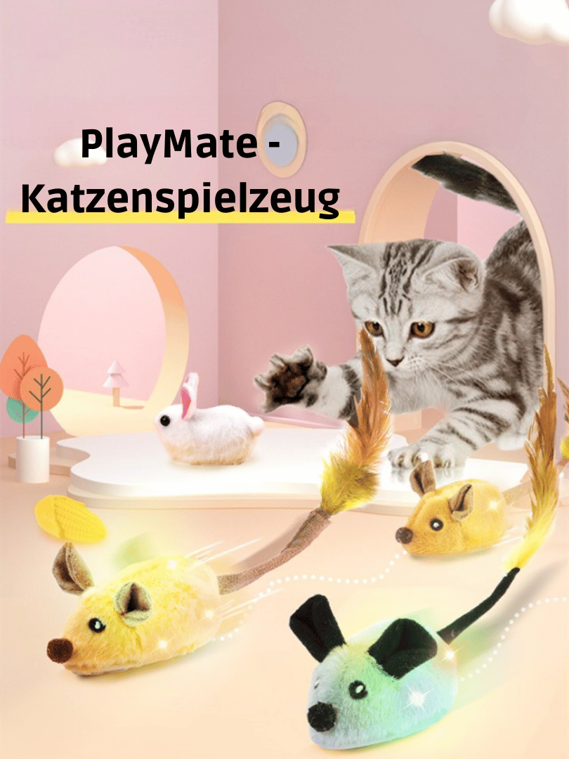 PlayMate Interaktives Katzenspielzeug – Bewegliche Tierfigur mit Geräusch & Sensor