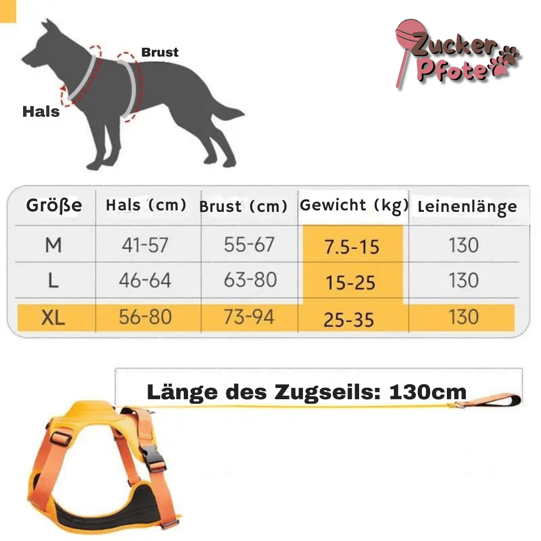 Click’n’Go Anti-Zug Hundegeschirr – 2-in-1 Geschirr für kleine & große Hunde