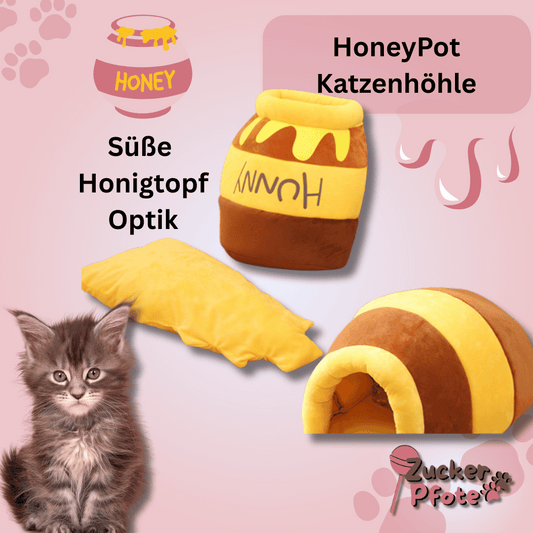 HoneyPot Katzenhöhle – Geschlossenes Katzenbett aus weichem Filz