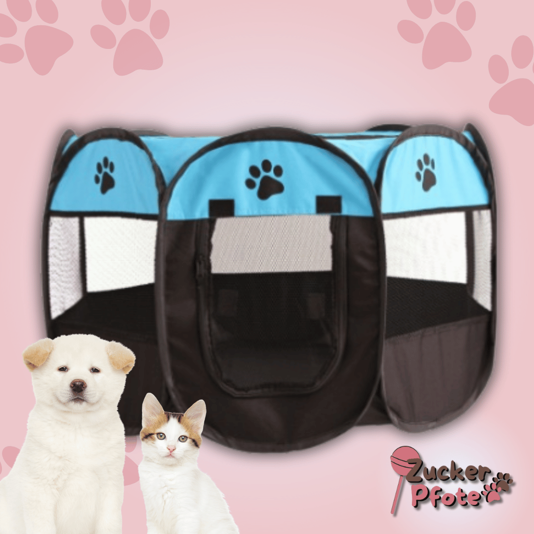 PetPalace Haustierzelt für Hunde & Katzen – Faltbares Tierhaus für drinnen & draußen
