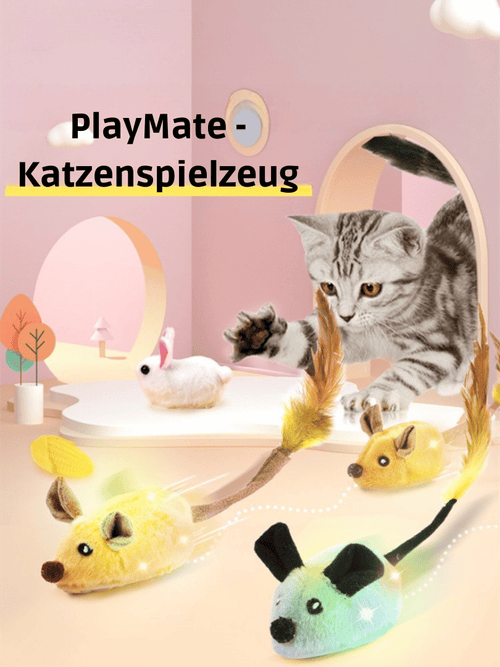 PlayMate Interaktives Katzenspielzeug – Bewegliche Tierfigur mit Geräusch & Sensor